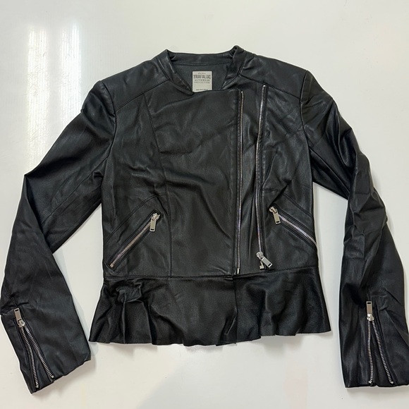 Zara Black Leather Jacket - Picture 1 of 9